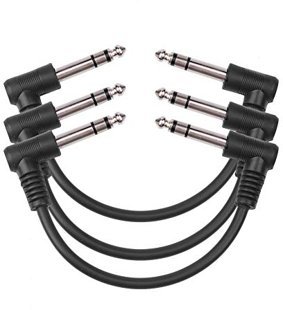 S SIENOC 3PK 18cm (1/4 ”) Zoll Gitarren-Patchkabel mit 6.35mm Rechtwinkliger Stecker rechtwinkligen Stereosteckern Kabel für E-Gitarre/Bass, Keyboard, elektronische Trommel, Mixer