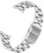 Kai Tian 20mm Gebogenes Ende Edelstahl Uhrenarmband, Konisch Armband für Herren Damen Solider Bereitstellungsschnalle Schwarzes Silber