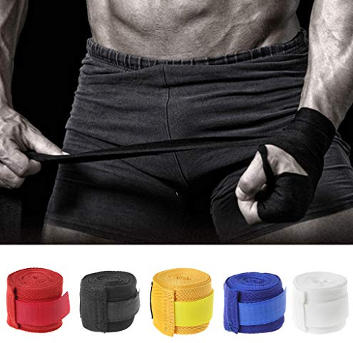 BAIRU 2,5 m Baumwolle Boxbandage Handgelenkbandage Handbandage Kampf Schutz Boxen Kickboxen Muay Thai Handbandagen Training Handschuhe (schwarz)