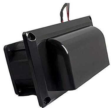 Riloer Rejilla de ventilación lateral universal para autocaravana, caravana, remolque, ventilación de aire, color negro, 12 V