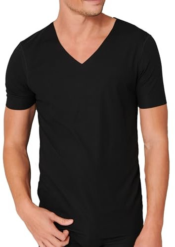 Schiesser Herren Laser Cut V-neck Unterhemd Unterw sche, Schwarz, L EU