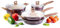 Waxonware 7pc Kitchen Pots and Pans Set Non stick German Coated, Kitchen Cookware Set Premium - Dishwasher Safe and 100% PFOA and PTFE Free - Induction Cooking Non Stick Pots and Pan Set - Marbellous