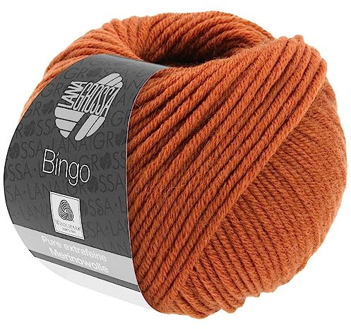 LANA GROSSA Bingo | Extrafeine Merinowolle waschmaschinenfest und filzfrei | Handstrickgarn aus 100% Schurwolle (Merino extrafein) | 50g Wolle zum Stricken & Häkeln | 80m Garn FB 739