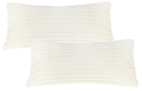 Flauschige Bettwäsche Kissenbzug Plüsch Kuschel Fleece Flanell Kunstfell Extra Warm für Winter mit Reißverschluss(Beige, 40x80cm)