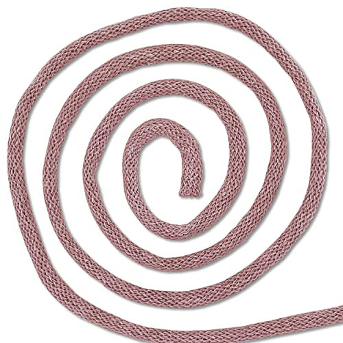 Wohnkult 5 m di corda di cotone intrecciato, corda macramè, Ø 9 mm, 28 colori a scelta (045 | rosa antico)