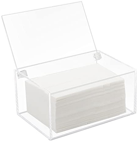 Watpot Acrylic Laundry Dryer Sheet Holder, Clear Dryer Sheets Container with Lid for Laundry Room, Clear