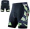 YKLL 4D Radlerhose Herren Gepolstert Kurz Stoßfeste mit 4D Sitzpolster und 3 Taschen Radhose Atmungsaktiv Fahrradhose Elastische Radfahrhose MTB Herren Fahrrad Hosen UPF 50+ (Grün,L)
