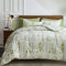 Lanqinglv Bettdecke 155x220 2er Set Ganzjahresdecke 4 Jahreszeiten,Weiß Grün Blumenmuster Steppdecke für Allergiker Zudecke Schlafdecke Duvet 155x220cm,2 Decken + 2 Kissenbezug 80x80cm