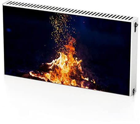 Coloray Heizkörper Magnet Heizkörperabdeckung Selbstklebend 110x60 cm - Kaminfeuer
