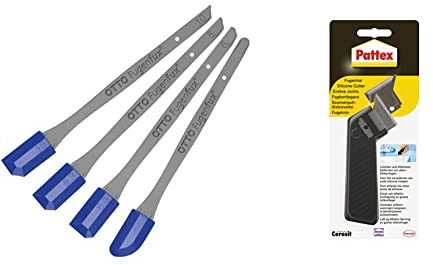 OTTO Fugenfux 4er-Set für Sanitär- und Bodenfugen & Pattex Fugenhai, handlicher Fugenkratzer zum Entfernen von alten Silikonfugen im Sanitärbereich, vielseitiges Fugenmesser, 1er Pack mit Ersatzklinge