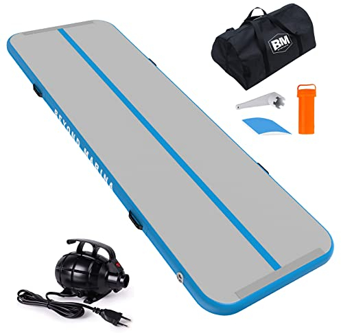 BEYOND MARINA Aufblasbare Matte Tumbling Track,Air Turnmatte Trainingsmatte Gymnastik-Luftbahn 3m 4m 5m 6m mit elektrischer Pumpe,Tragetasche,Luftmatten für den Zuhause,Outdoor,Yoga, Übungsgymnastik