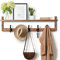 Tatub Porte-manteau mural avec étagère, crochets muraux en bois avec rangement, étagère d'entrée avec 5 crochets pour salle de bain, salon, chambre à coucher, marron rustique 73,7 cm