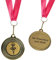 Pokal-Fabrik - Ballerina-Medaillen 10er Set Metall mit Wunschtext - Ballerinamedaille golden zum Umhängen für Siegerehrungen - Medaillen Kinder mit rosa Band & Emblem für Vereine & Turniere