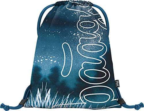 Baagl Turnbeutel für Jungs und Mädchen - Sportbeutel für Jungen, Kinder, Teenager - Schule und Sport Schuhbeutel, Sportsack mit Reflektiven Elementen (Skate Steel)