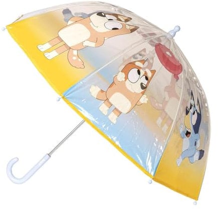 Bluey's Bubble-Regenschirm - Manuelles Öffnen - Bedruckt mit den Charakteren der Serie - Hergestellt aus 100% POE mit Fiberglasstruktur - Originalprodukt, entwickelt in Spanien