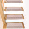 FuKuEn Stufenmatten Beige Treppenstufenteppich Waschbar Selbstklebend rutschfeste Treppenstufen Stufenmatten Läufer für Holzstufen Freischnitt 4 Stück 55 x 21 cm mit 4 cm Blending