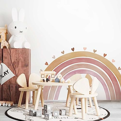Neukids Alto Arcobaleno Decalcomania 160x85cm, Boho Rainbow Love Adesivi Murali, Camera Da Letto Soggiorno Adesivi Da Parete, Nursery Decor Ragazze Baby Room Wall Decor