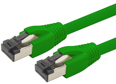 1aTTack.de Cavo di rete Cat 8, 2 m, CAT8, verde, 1 pezzo Cat.8 Lan 2000 Mhz 40 Gbit s 40GBase-T Poe+, cavo patch Ethernet, LSZH, 1 x 2 m, verde