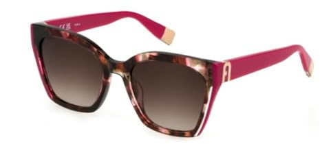 FURLA SFU708 06YD Avana Marrone/Rosa Opalino Lucido Sunglasses Woman Acetate, Butterfly, 54