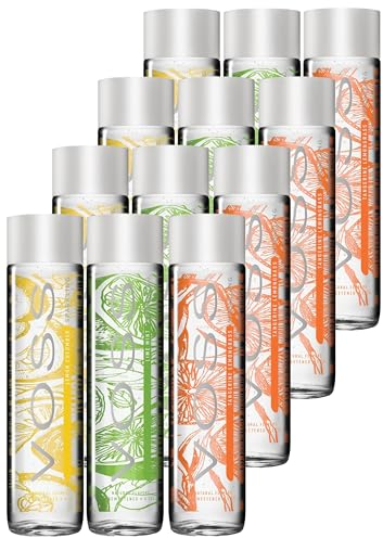 VOSS Water Mix Lot de 12 bouteilles d'eau jetables 375 ml, goût naturel et fruité, 12 x 375 ml