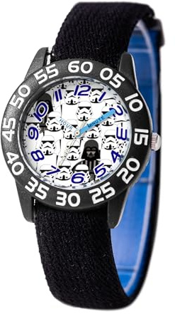 STAR WARS Kinder-Armbanduhr aus Kunststoff, analog, Quarz, Nylon-Armband, Schwarz, Aus Kunststoff