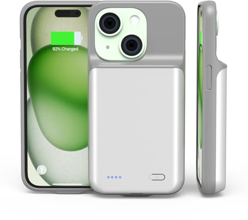 HUAENG Funda de Batería para iPhone 15 Plus, 6800mAh Caja Delgada Portátil para Teléfono Móvil Batería, Banco de Energía Recargable Cargador Extendido Paquete de Batería para iPhone 15 Plus [6,7 Pulg