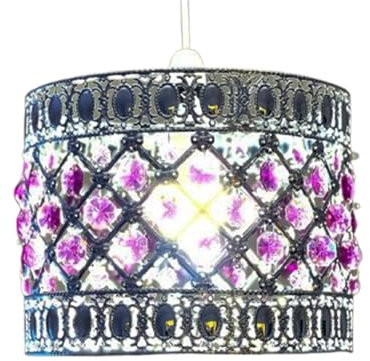 Ceiling Light Moda Chandelier Droplet Acrylic Light Moroccan Style Crystal Pendant Bead Lamp Universal Fit for Home Decor, Office, Bedroom, Kitchen, Living Room, Hallway, Balcony(Moda Purple)