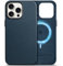 SHIELDON Custodia per iPhone 15 Pro Max 6,7, Custodia in Vera Pelle [Antiscivolo] [Anti-Graffio] Custodia Protettiva con Pulsanti in Metallo Compatibile con iPhone 15 Pro Max 5G 2023- Blu Navy