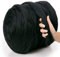 MeriWoolArt® XXL Merino Wolle Garn 4-5 cm Dick, Filzwolle Zum Trocken- Und Nassfilzen, DIY Klobige Decke, Baby Wolle, Arm Stricken Garn Schwarz, 100g