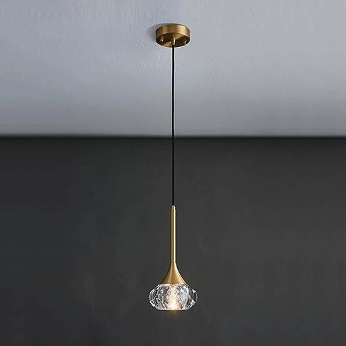 Lámpara colgante de cristal en forma de lágrima, isla de cocina de latón, lámpara colgante para fregadero, bola de cristal dorada antigua, mini lámparas lineales para techo alto, vestíbulo, escalera,