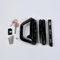 SimyVaid Sliding Patio Door Handle Set with Mortise Lock and Key Cylinder,Fits Door Thickness from 1-1/2 to 1-3/4, 4-15/16 Screw Hole Spacing, Black