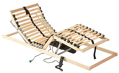 Homgoday Mobiles Bett mit elektrischem Lattenrahmen 28 Latten 7 Zonen 90 x 200 cm, modernes Bett Innenmöbel für Wohnzimmer Schlafzimmer