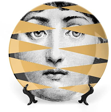 XYTDM Lina Cavalieri - Piatto decorativo da parete, misteriosa decorazione da parete, con staffa e speciale gancio a molla, 25,4 cm, I14