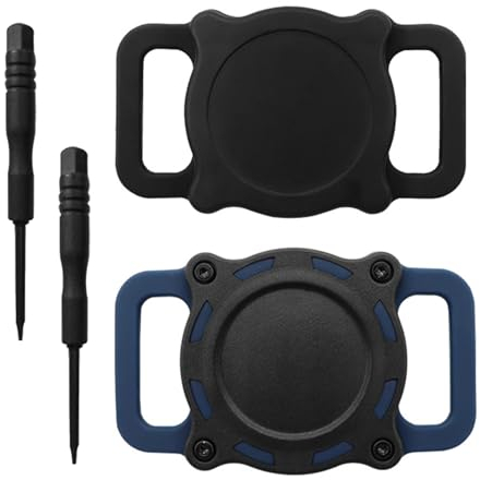YSYONBOE 2 Stück Airtag Hundehalsband Halter, IPX8 Wasserdichter Airtag Katzenhalsband Hund Katze Tractive GPS Tracker Halsband Schutz Hülle für Apple Air Tag