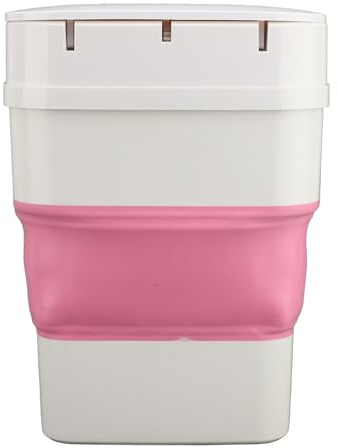 Jiawu Poubelle à Capteur, Poubelle à Capteur Intelligent Pliable Automatique, Poubelle de Bureau pour Chambre à Coucher (Rose)