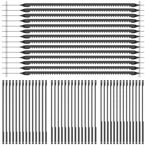 56 Pcs Dekupiersägeblatt mit Stift 102mm Laubsägeblätter 15/18/24/15 90-Grad TPI Dekupiersägeblätter Sägeblätter Dekupiersäge für Dekupiersägen für Holz Kunststoff Kupferweichmetall