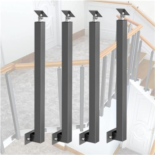 LQSYBHD 4 pièces Main Courante D'escalier, Rampe D'escalier, Poteau De Rampe De Loft, Colonne De Rampe À Montage Latéral, Pilier De Rampe D'escalier Réglable, Pour Escaliers Intérieu(Size:90cm/35.4in)