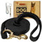 MERUOGKAR Leder-Hundeleine, 1,5 m x 1,9 cm, starkes, strapazierfähiges Echtleder, geflochtene Trainingsleine, weich und bequem, Lederleine für große Hunde, mittelgroße und kleine Hunde, Schwarz, 1,5 m