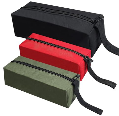 GOZINA 3-Pcs Multi-Purpose Tool Bag, Canvas Small Tool Pouch With Zip, Waterproof