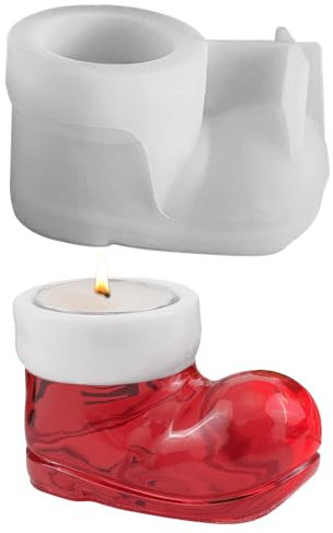 Silikonformen Gießformen Weihnachten, Silikonform Weihnachten, Nikolausstiefel Silikonform Kerzenhalter, Gießformen Silikon Weihnachten, Gießform Weihnachten für DIY Nikolausstiefel Kerzenhalter (K)
