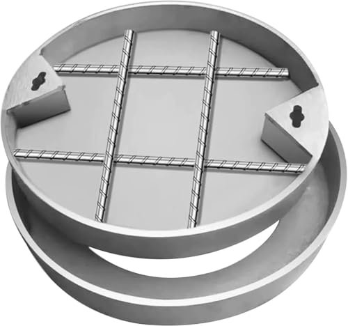 ZJFJMBD Unsichtbarer Schachtdeckel Und Rahmen Aus Edelstahl, Deckel Für Klärgrube Mit Sockel, Kanalinspektionsdeckel Für Auffangbecken Im Freien(Size:50 * 50 * 5cm/19.7 * 19.7 * 2 in)