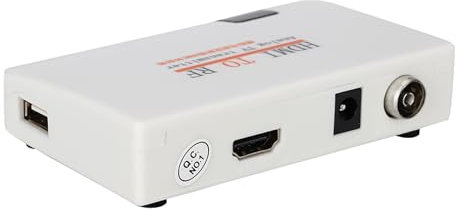 HDMI RF Modulator Coax Converter VHF Adapter W/Male F Type Cord for Laptops VCR DVD Player Fire Stick Set-top Cable Box HD Digital Video Input to Coaxial Out Analog NTSC TV (G B