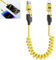 4 in 1 Spring Fast Charging Cable, 65W USB-C to Type-C 480Mbps Retractable Cable for Iphone, Laptop, Android, 27WPD Fast Charging, 1.5m Extended Spring Wire Body