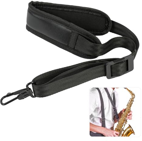 LINGJIA Saxophone, Saxophon Gurt Altsaxophon, Verstellbarer Schulterriemen, Altsaxophon Zubehör, Spielzubehör für Sopran, Alt und Tenorsaxophone, für Männer und Frauen, Erwachsene und Kinder