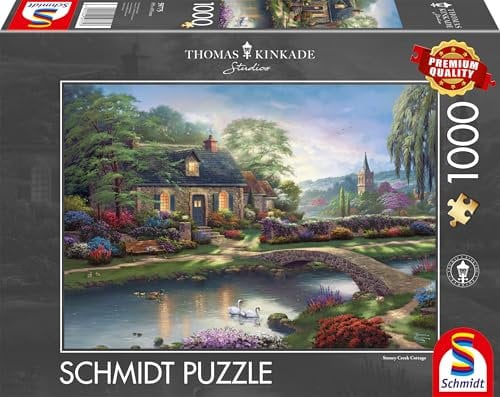 Schmidt Spiele 59775 Thomas Kinkade, Stoney Creek Cottage, 1000 Teile Puzzle