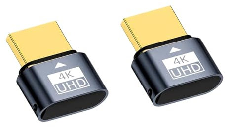 Agmoctz 2Pcs -Compatible Dummy Plug 4K HDR Virtual Monitor EDID Headless Ghost Emulator Support 4k 60Hz 1080 120Hz B