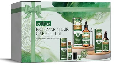 Natürliches Haarwachstum beschleunigen Rosmarinöl 60ml mit Wimpernbürste Pinsel, Kopfhaut Haarö l- Roller 10ml Zur Haarstärkende Behandlung, Haarwuchsöl-Spray Haarkur 30ml Set
