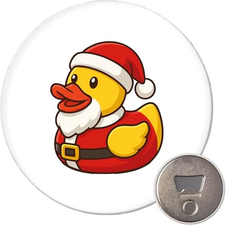 Huuraa Magnet Quietscheente Nikolaus Gummiente Weihnachtsmann Geschenk 59mm Kühlschrankmagnet Flaschenöffner Quietscheente Nikolaus Geschenkidee