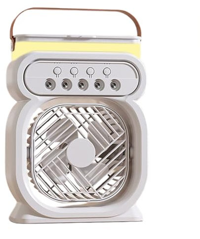 Fan with Mist, der wiederaufladbare Ventilator für den Schreibtisch, 7 Farben Night Light 3 Geschwindigkeiten von 450 ml Wasserkühlelektronik für Camping, , Kreuzfahrt