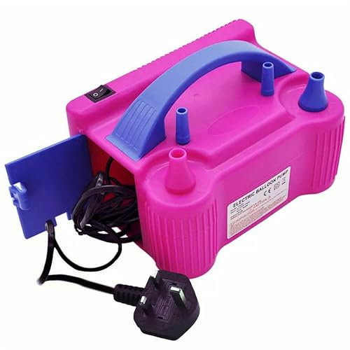 Electric Balloon Pump Portable Dual Nozzle Electric Air Pump High Power Inflator Blower Pump for Party, Wedding, Birthday, Activities and Decoration (AC220-240V 600W) UK PLUG (PUMP ONLY)